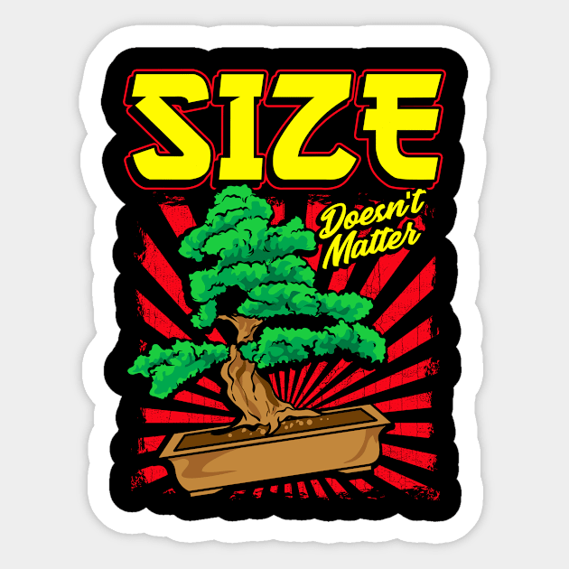 Cute Size Doesn't Matter Small Bonsai Tree Plant Sticker by theperfectpresents